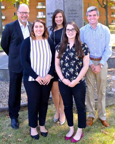 Left to right, back row, David Stauffer, Pamela Stoklosa, Jason McQuown; front row, Rita Hall, Emily
