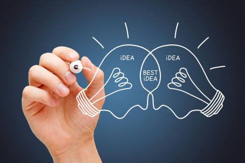 Hand creating illustration to show creative ideas.