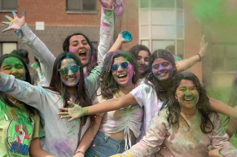 Students celebrate the Hindu holiday, Holi, alongside the Nepalese Student Association.