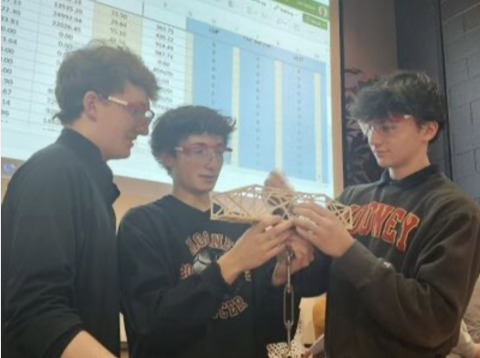 students participating in the 2023 Mahoning Valley Miniature Bridge Building Competition