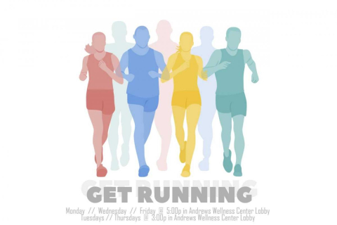 Get running monday wednesday friday at 5:00pm and tuesday thursday at 3:00pm in rec cneter lobby