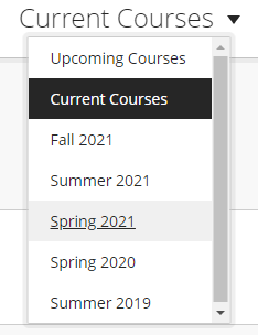 Course drop-down menu