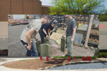 YSU students pouring aluminum parts at Trumbull Foundry and Alloy