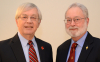 Gary Salvner and Rick Shale, prominent retired faculty members in the English Department