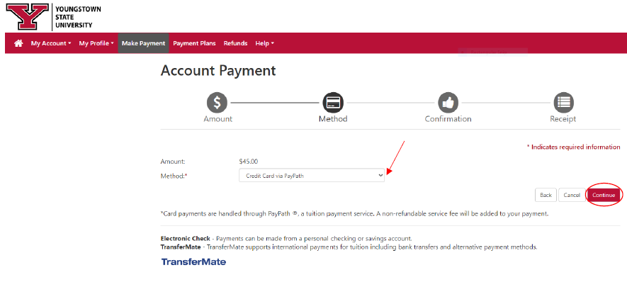 Choose your payment method